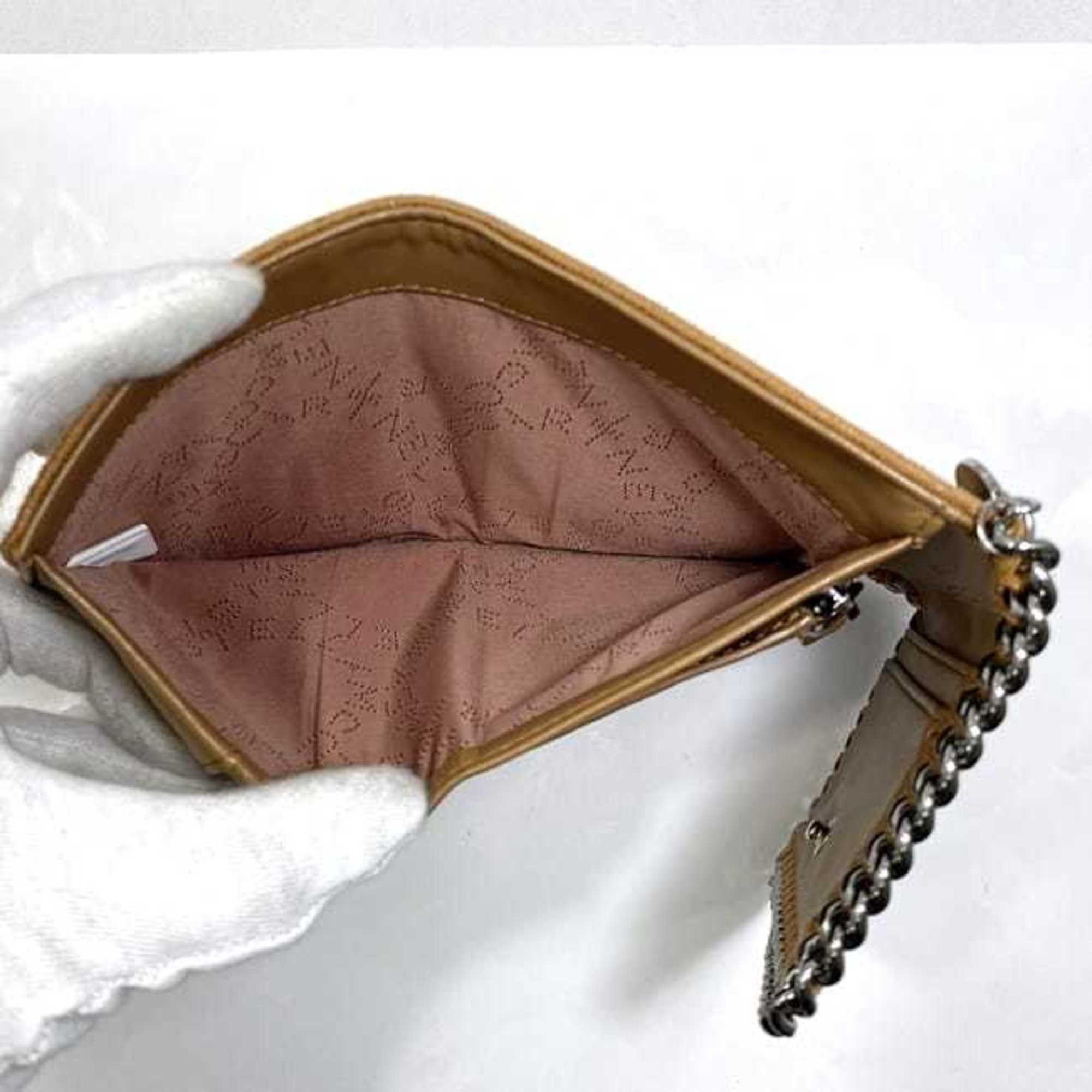 Stella McCartney Stella McCartney Tri-fold Wallet ec-22818 Camel Brown Silver Falabella 431000 W9132 WI18 Polyester Metal STELLA McCARTNEY Folding Chain Size ONE SIZE - 9 Thumbnail