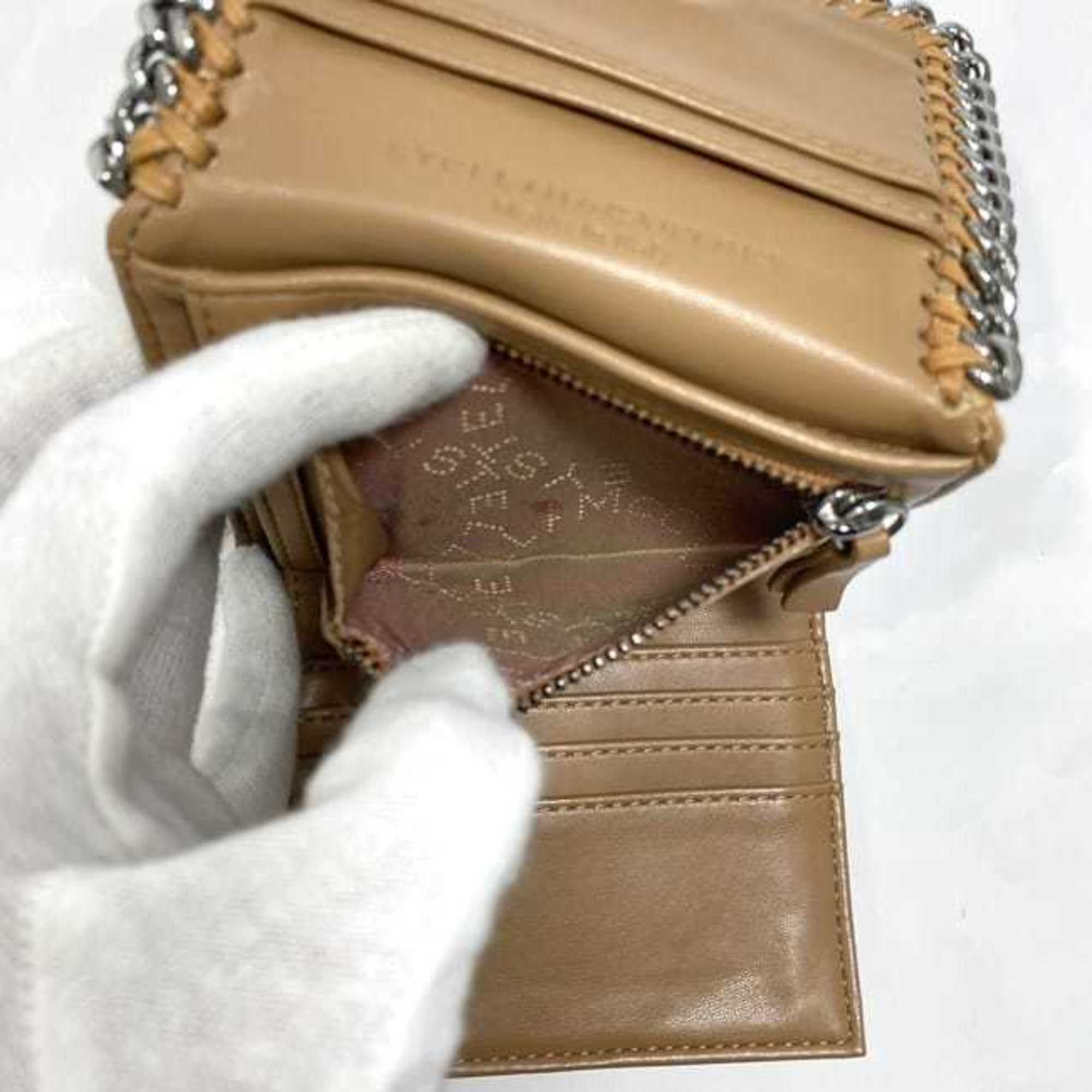 Stella McCartney Stella McCartney Tri-fold Wallet ec-22818 Camel Brown Silver Falabella 431000 W9132 WI18 Polyester Metal STELLA McCARTNEY Folding Chain Size ONE SIZE - 10 Thumbnail