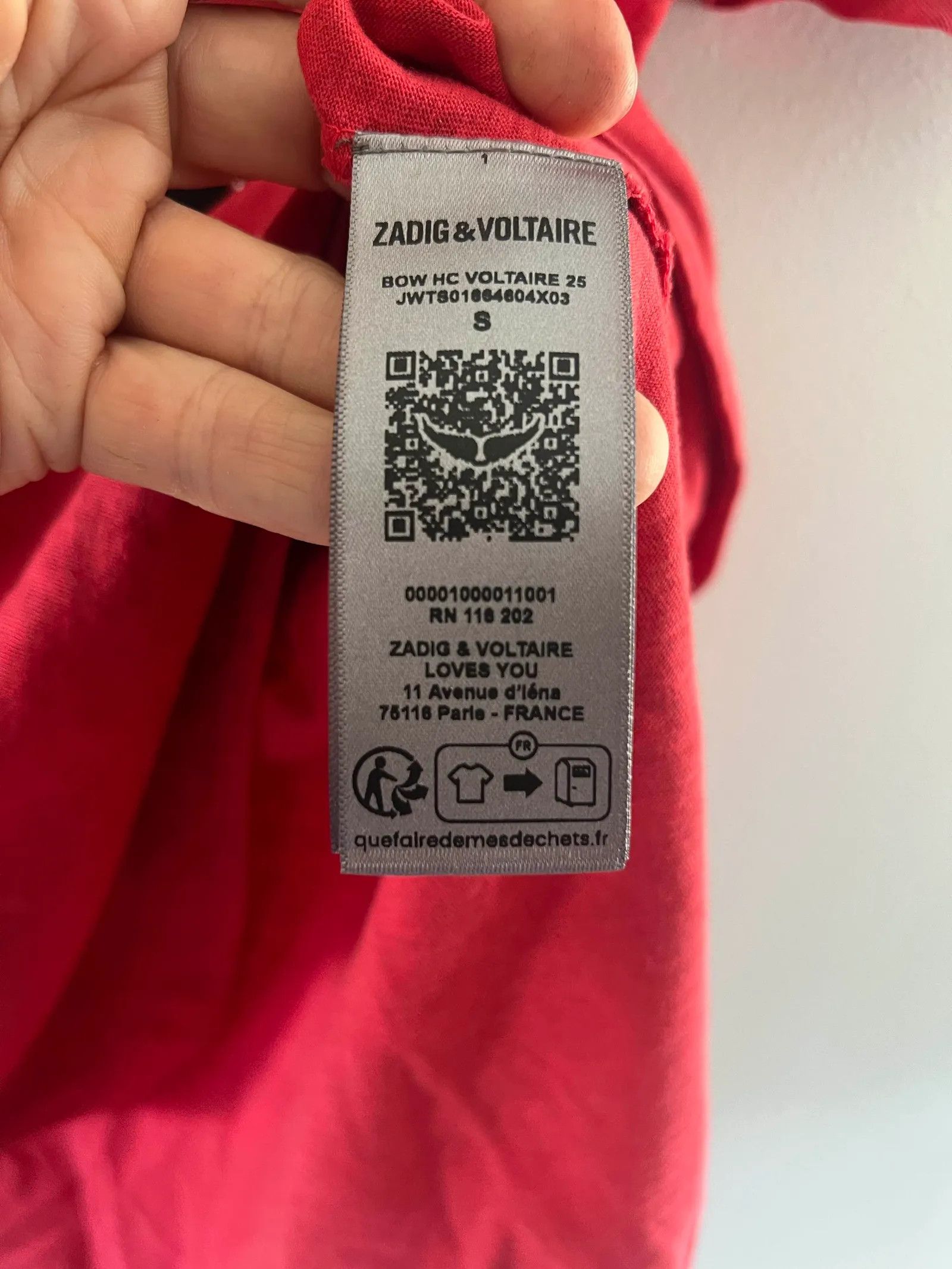 Zadig & Voltaire Zadig & Voltaire Crimson Short Sleeve T-shirt Size S / US 4 / IT 40 - 2 Thumbnail