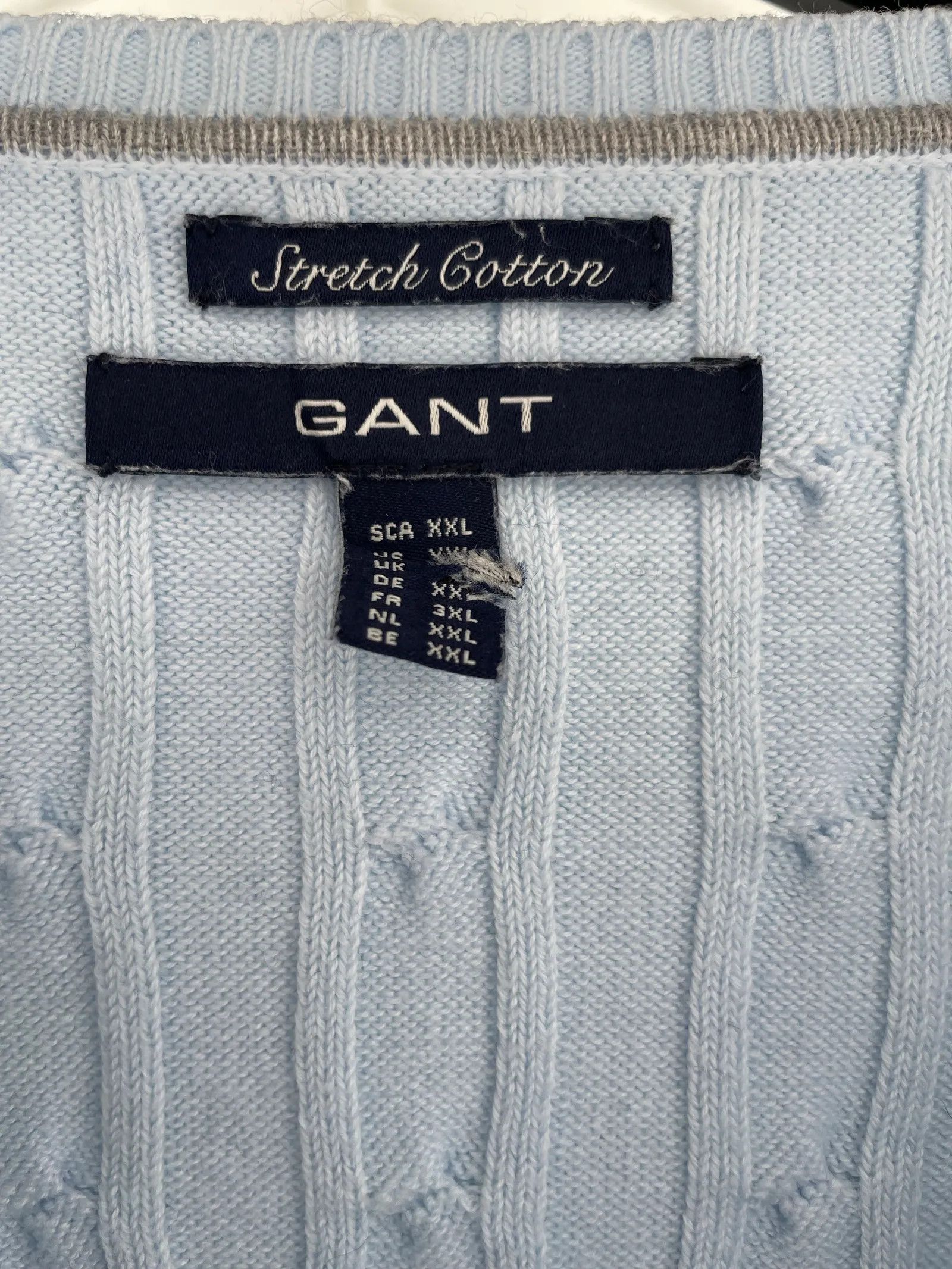 Gant Gant Tröja v-hals med flätor Sweater Size XXL / US 16-18 / IT 52-54 - 2 Thumbnail