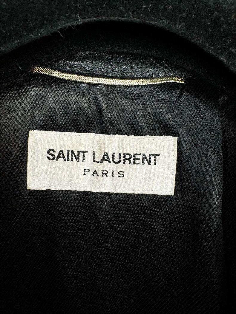Saint Laurent Paris Saint Laurent Black Leather Jacket with Embroidery Size US S / EU 44-46 / 1 - 4 Thumbnail