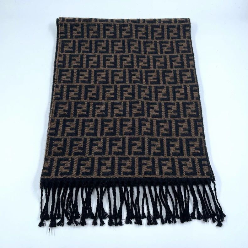 Fendi Fendi Monogram Wool Scarf 30x180cm Size ONE SIZE - 2 Thumbnail