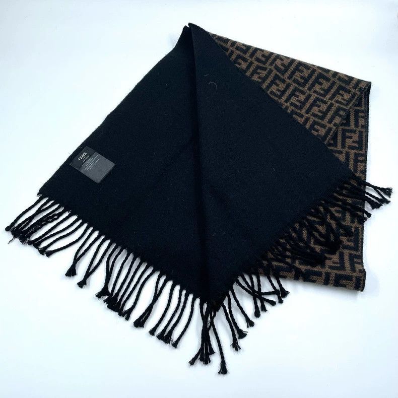 Fendi Fendi Monogram Wool Scarf 30x180cm Size ONE SIZE - 3 Thumbnail