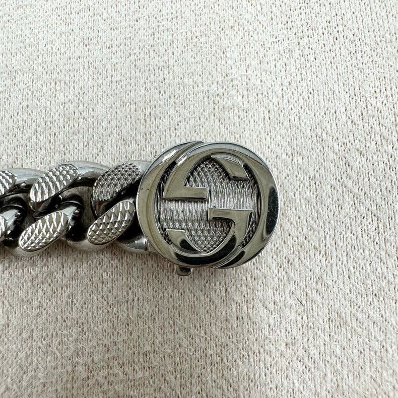 Gucci Gucci Silver Double G Interlocking Bracelet Size ONE SIZE - 6 Thumbnail