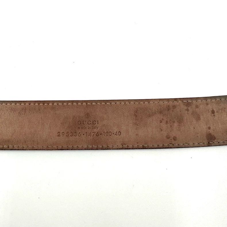 Gucci Gucci Dark Red Leather Belt with Silver Buckle Size ONE SIZE - 5 Thumbnail