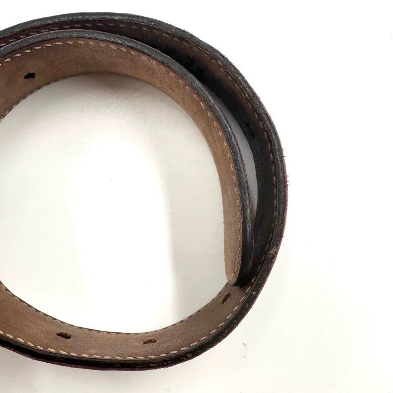 Gucci Gucci Dark Red Leather Belt with Silver Buckle Size ONE SIZE - 8 Thumbnail