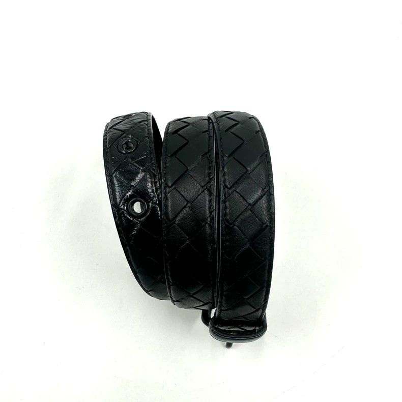 Bottega Veneta Bottega Veneta Black Woven Leather Belt Size ONE SIZE - 3 Thumbnail