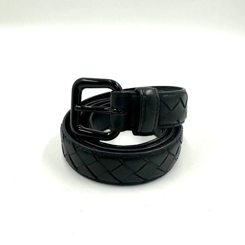 Bottega Veneta Bottega Veneta Black Woven Leather Belt Size ONE SIZE - 2 Thumbnail