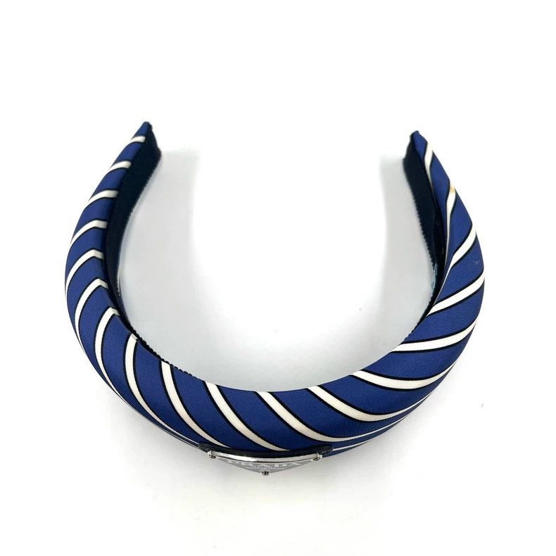 Prada Prada Blue and White Striped Headband Size ONE SIZE - 2 Thumbnail