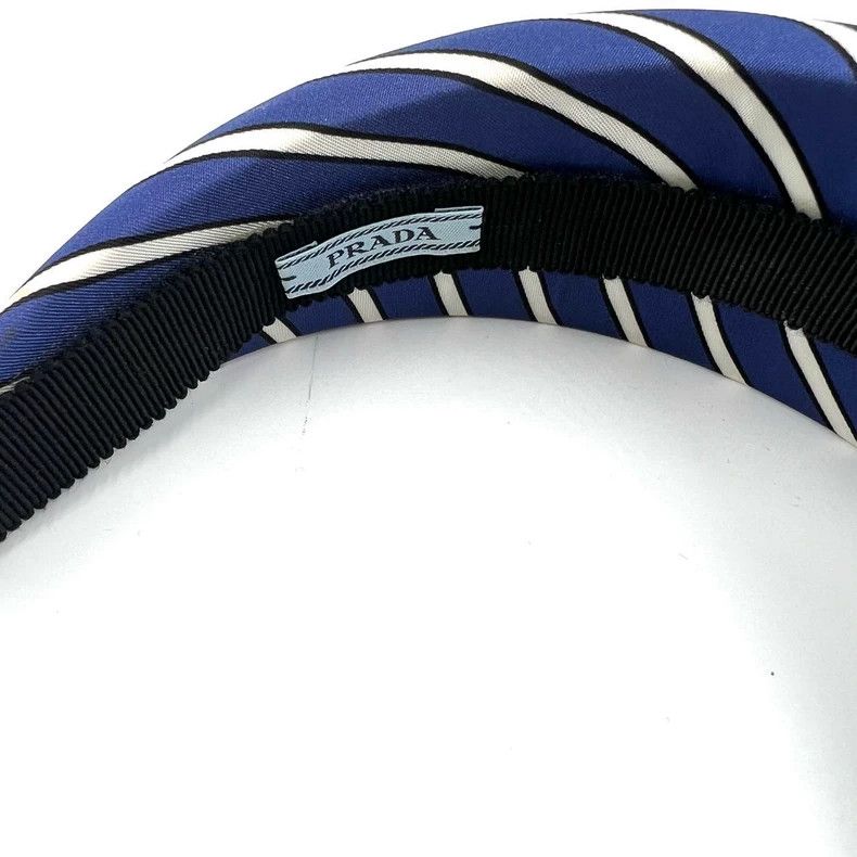 Prada Prada Blue and White Striped Headband Size ONE SIZE - 5 Thumbnail