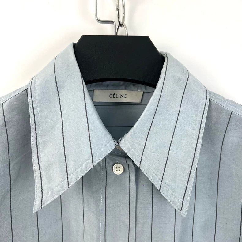 Celine Celine Long Sleeve Striped Shirt in Blue Size US S / EU 44-46 / 1 - 6 Thumbnail