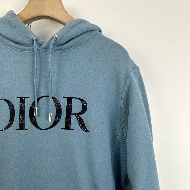 Dior Dior Embroidered Hoodie in Misty Blue Size US M / EU 48-50 / 2 - 6 Thumbnail