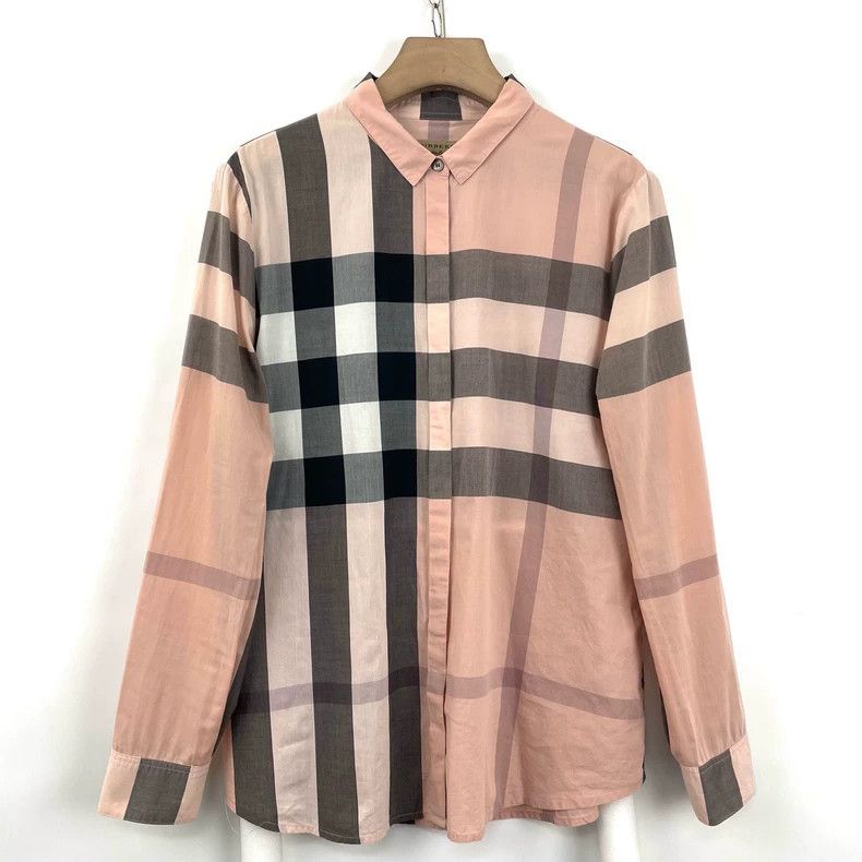 Burberry Burberry Pink Check Long Sleeve Shirt XL Size US XL / EU 56 / 4 - 2 Thumbnail