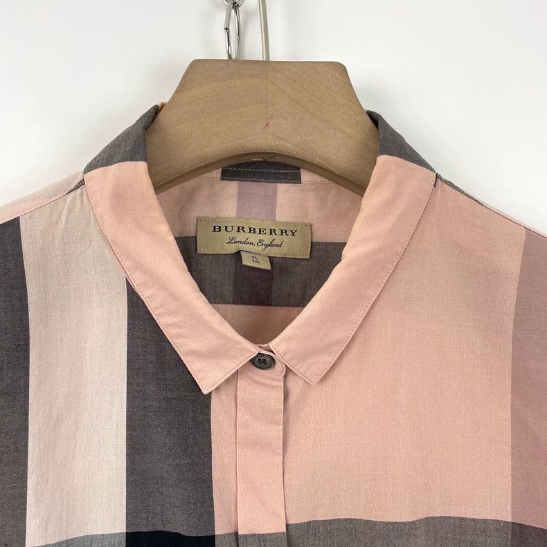 Burberry Burberry Pink Check Long Sleeve Shirt XL Size US XL / EU 56 / 4 - 4 Thumbnail