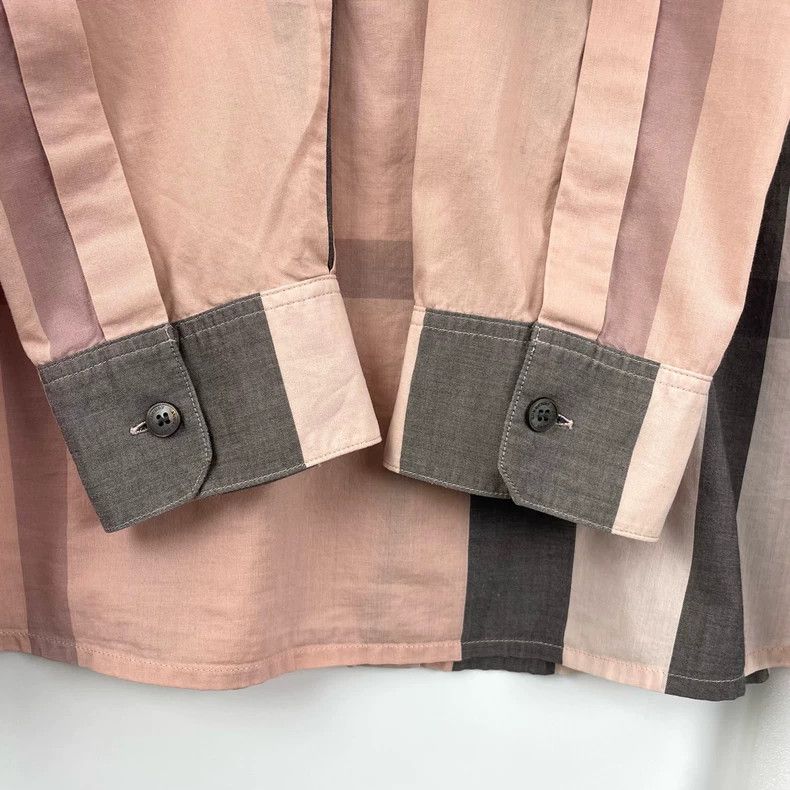 Burberry Burberry Pink Check Long Sleeve Shirt XL Size US XL / EU 56 / 4 - 5 Thumbnail