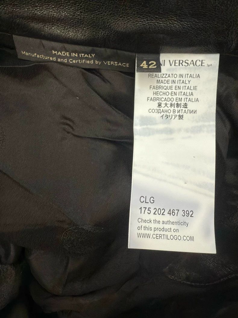 Versace Versace Black Leather Pants With Gold Details Size US 42 / EU 58 - 4 Thumbnail