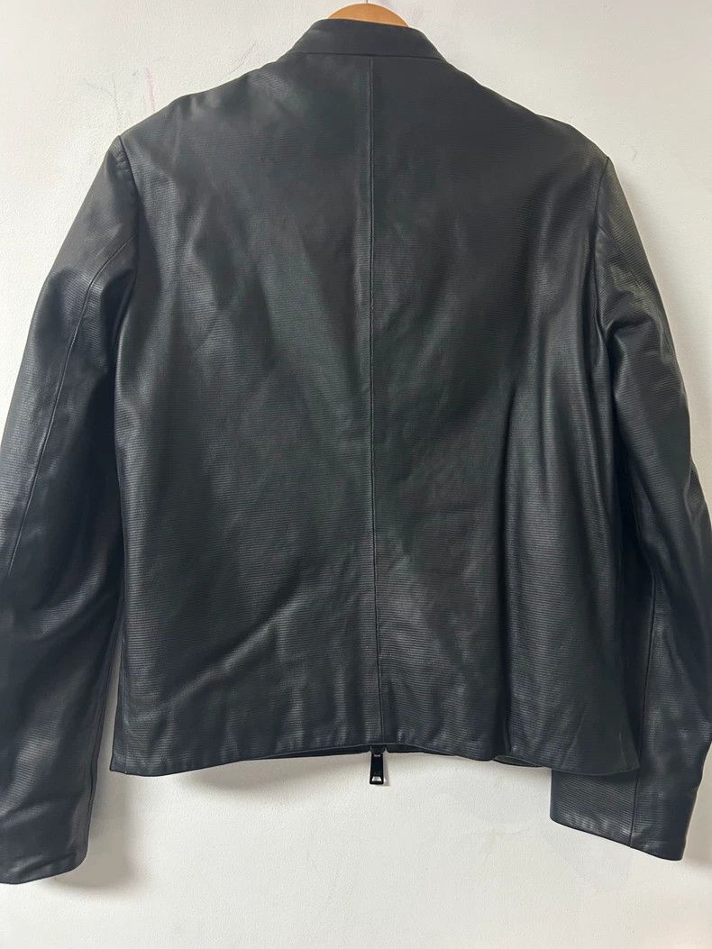 Emporio Armani Armani Men’s Black Leather Jacket Size US M / EU 48-50 / 2 - 2 Thumbnail
