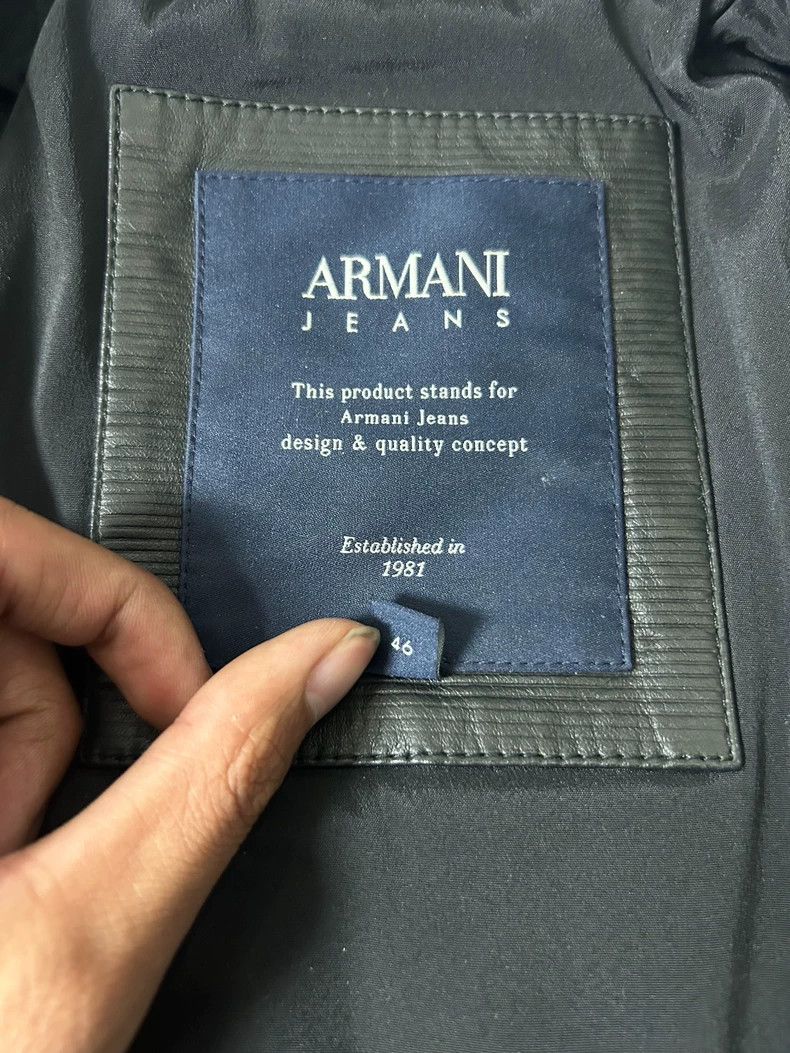 Emporio Armani Armani Men’s Black Leather Jacket Size US M / EU 48-50 / 2 - 4 Thumbnail