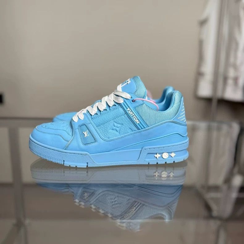Louis Vuitton LV Louis Vuitton Trainer Blue Sneakers UK7 Size US 8 / EU 41 - 4 Thumbnail