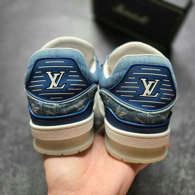 Louis Vuitton Louis Vuitton LV Trainer Blue Denim Sneakers Size US 6.5 / EU 39-40 - 6 Thumbnail