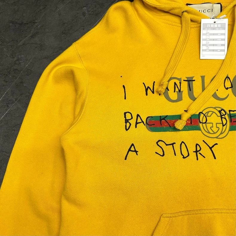 Gucci Gucci Graffiti Yellow Hoodie Size US M / EU 48-50 / 2 - 6 Thumbnail