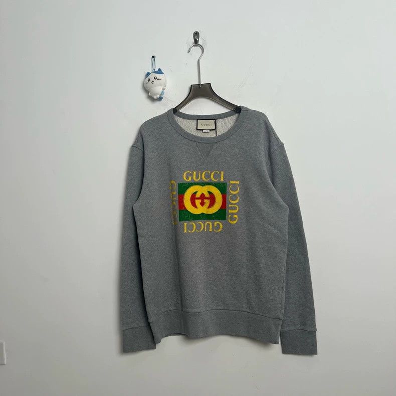 Gucci Gucci Gray Tiger Embroidered Sweatshirt L Size Size US L / EU 52-54 / 3 - 2 Thumbnail