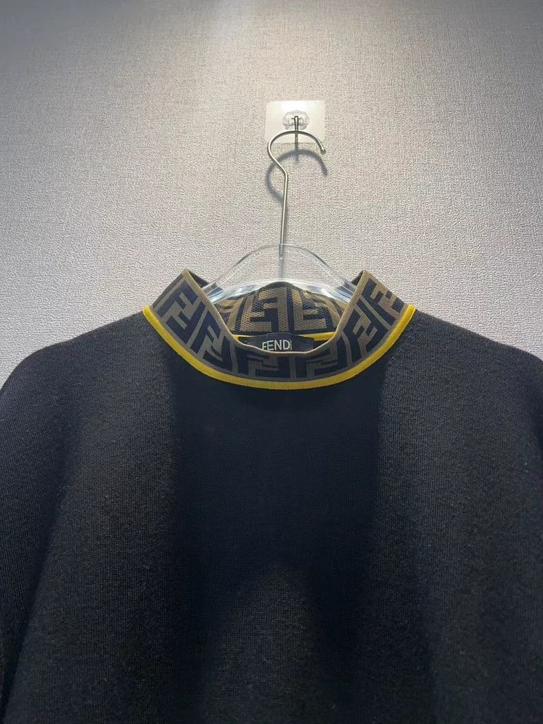 Fendi Fendi Black Wool Long Sleeve Knit Sweater Size US L / EU 52-54 / 3 - 4 Thumbnail