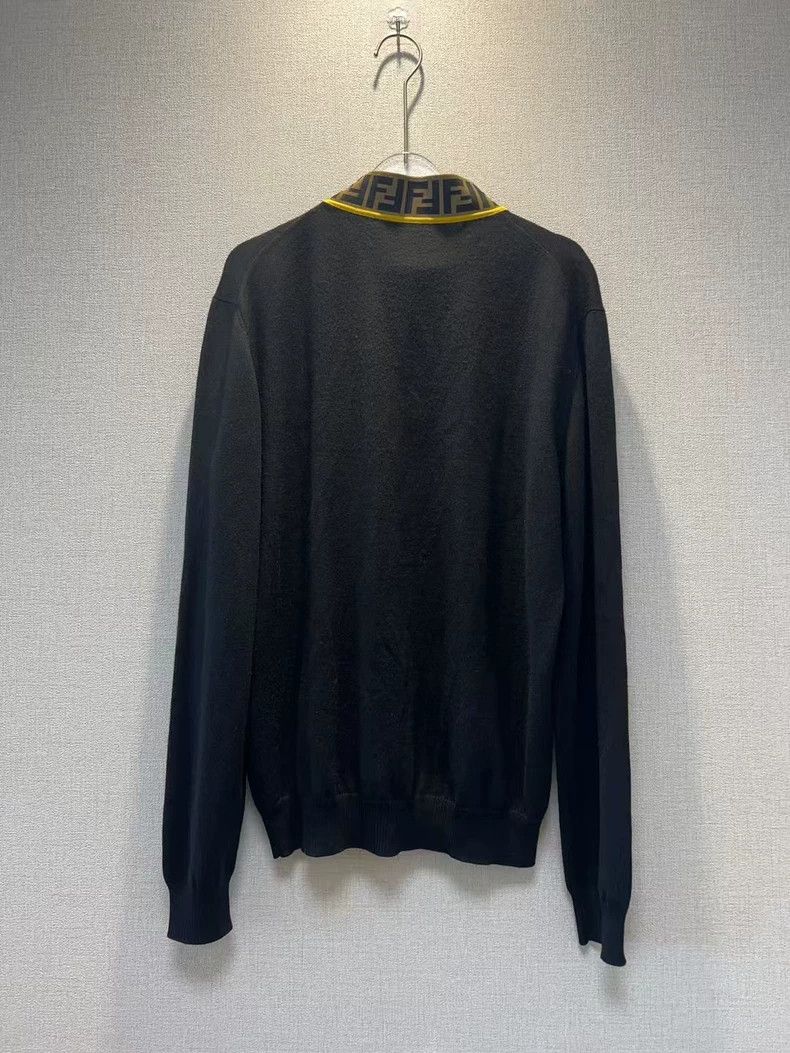 Fendi Fendi Black Wool Long Sleeve Knit Sweater Size US L / EU 52-54 / 3 - 2 Thumbnail