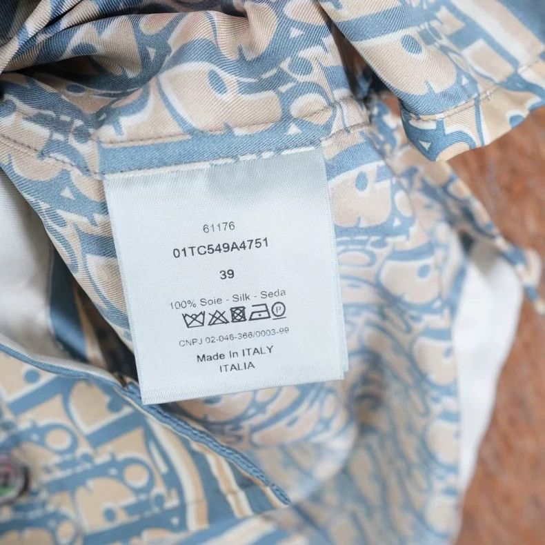 Dior Dior Logo Printed Silk Short Sleeve Shirt Size US M / EU 48-50 / 2 - 5 Thumbnail