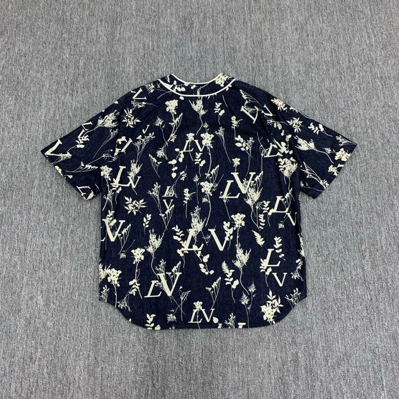 Louis Vuitton Dark Blue Floral Short Sleeve Shirt Size US L / EU 52-54 / 3 - 2 Thumbnail