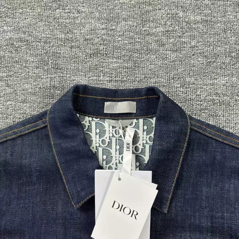 Dior Dior Blue Denim Jacket with Print Lining Size US L / EU 52-54 / 3 - 3 Thumbnail