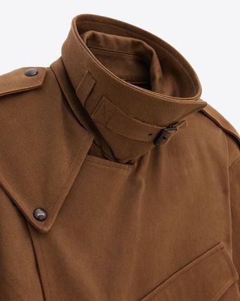 Saint Laurent Paris long trench coat in cotton khaki Size L / US 10 / IT 46 - 4 Thumbnail