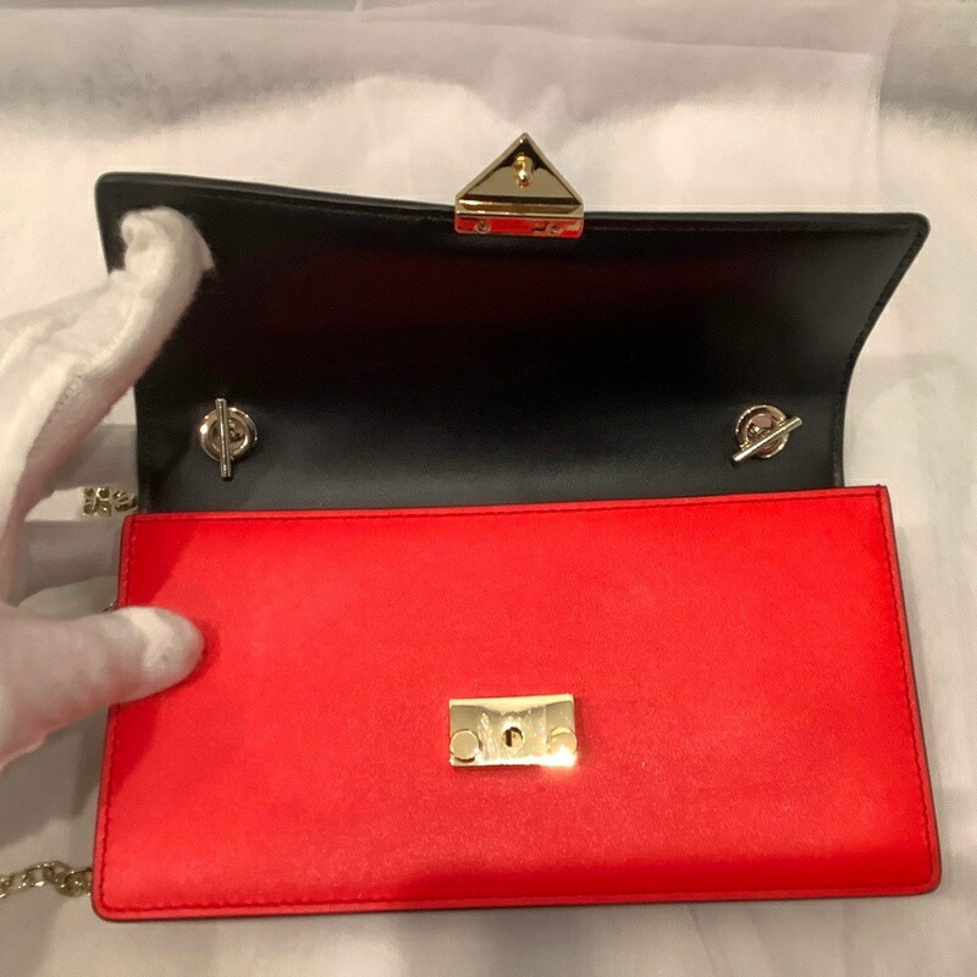Emporio Armani EMPORIO ARMANI Chain Shoulder Bag Mini Pochette Red JA-20885 Size ONE SIZE - 8 Thumbnail