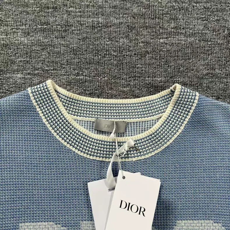Dior Dior Blue Short Sleeve Knit Top Size XL Size US XL / EU 56 / 4 - 3 Thumbnail