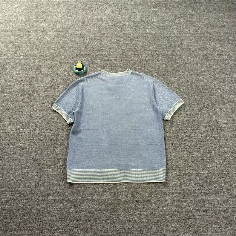 Dior Dior Blue Short Sleeve Knit Top Size XL Size US XL / EU 56 / 4 - 2 Thumbnail