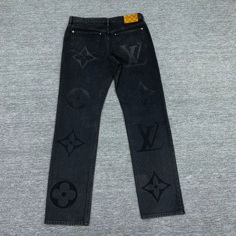 Louis Vuitton Black Gradient Logo Denim Pants Size 34 Size US 34 / EU 50 - 3 Thumbnail