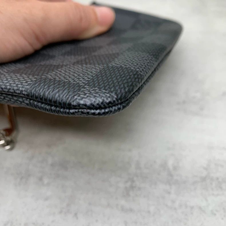 Louis Vuitton Black Checkered Coin and Key Pouch Size ONE SIZE - 7 Thumbnail