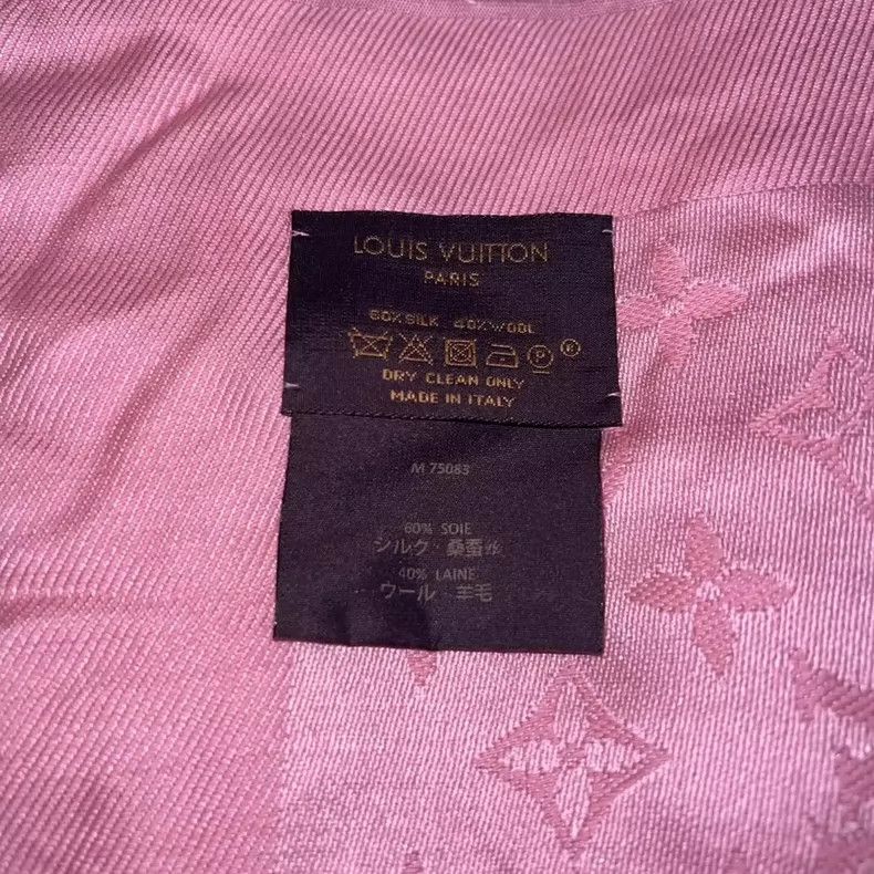 Louis Vuitton Louis Vuitton Pink Printed Scarf Size ONE SIZE - 4 Thumbnail
