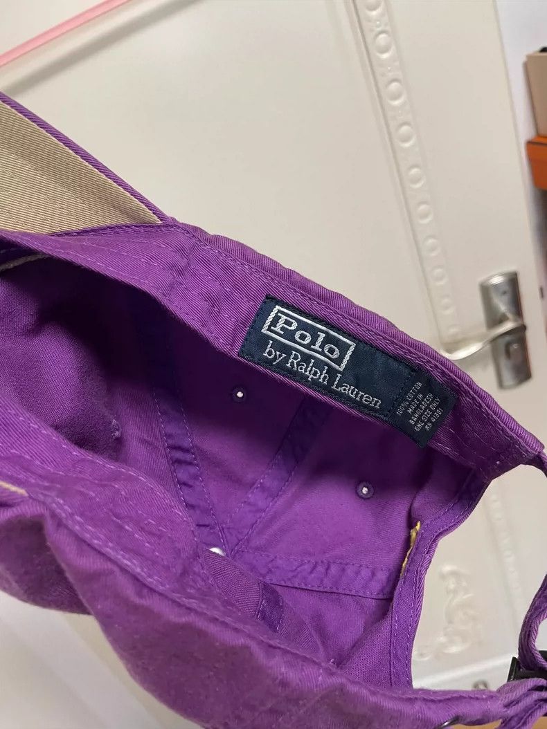 Ralph Lauren Purple Label Raulph Lauren Purple Hat with Yellow Logo Size ONE SIZE - 6 Thumbnail
