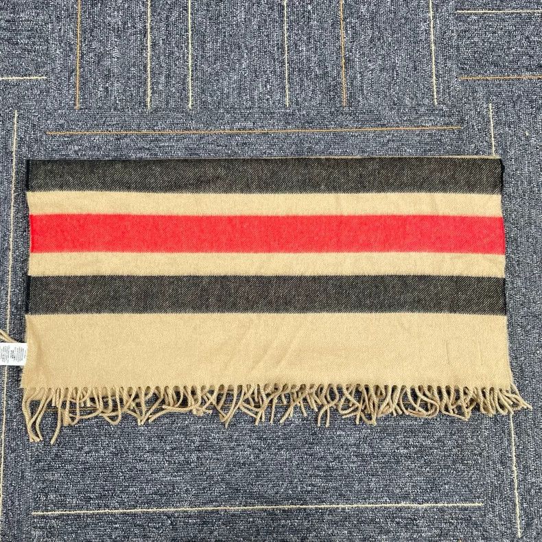 Burberry Burberry Shawl Scarf with Red Stripes Size ONE SIZE - 3 Thumbnail
