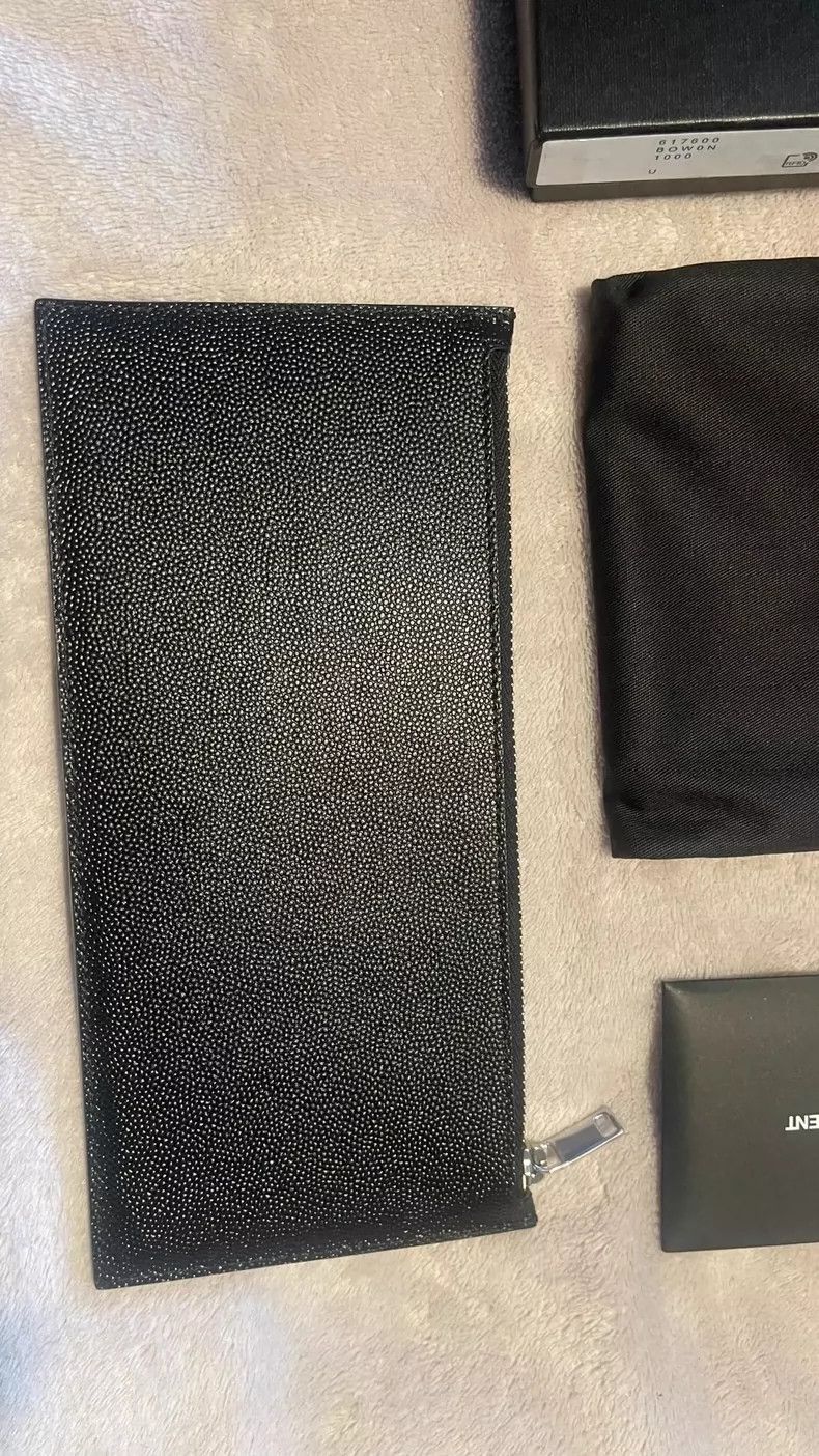 Yves Saint Laurent Saint Laurent Black Caviar Leather Wallet Size ONE SIZE - 3 Thumbnail