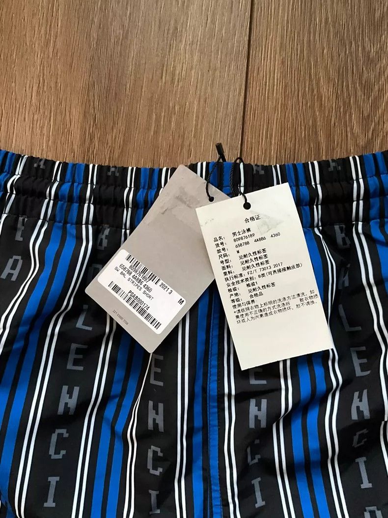 Balenciaga Balenciaga Men's Printed Striped Shorts Size US 32 / EU 48 - 4 Thumbnail