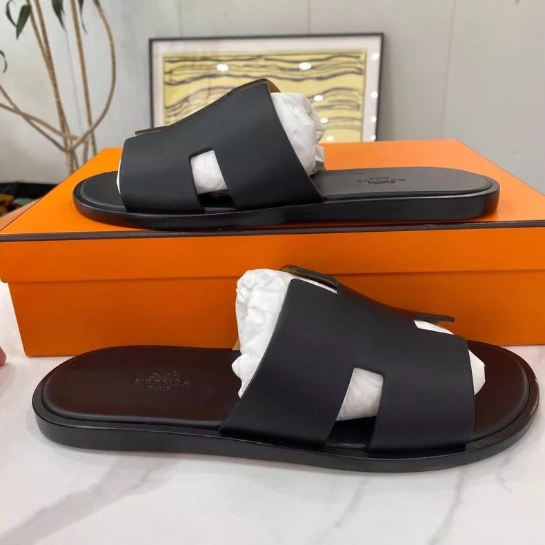 Hermes Hermes Black Leather Lzmir Slide Sandals Size 41 Size US 9 / EU 42 - 5 Thumbnail