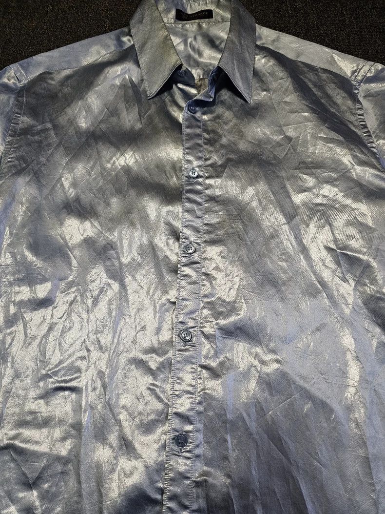Versace Silver Silk Shirt with Minor Flaw Size US L / EU 52-54 / 3 - 2 Thumbnail