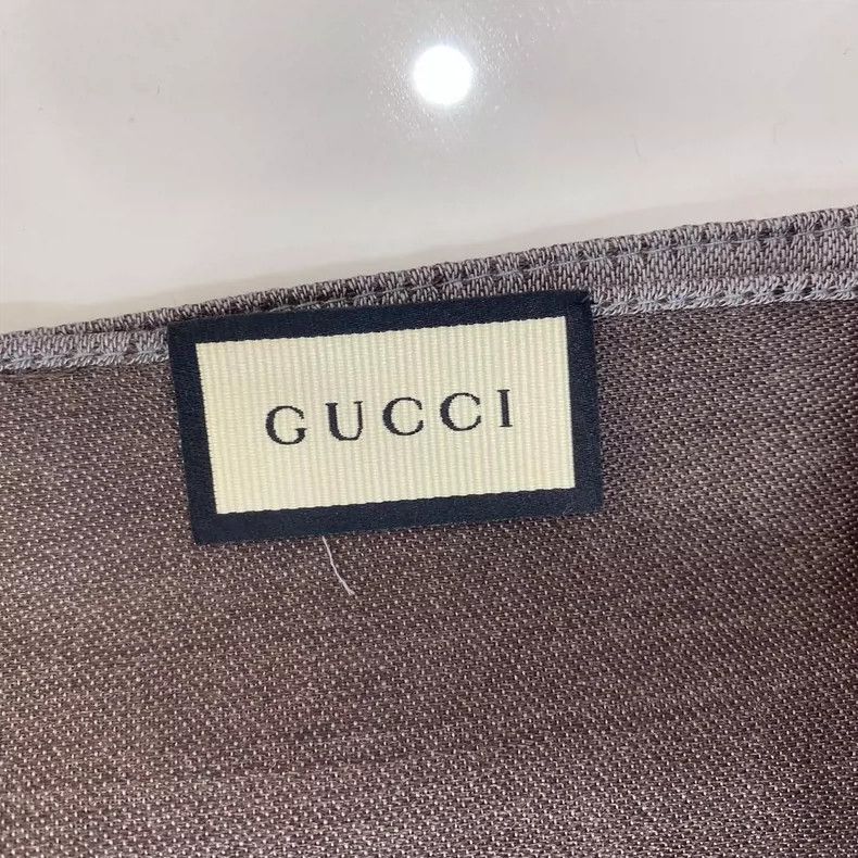 Gucci Gucci Double G Gray Scarf with Fringes Size ONE SIZE - 6 Thumbnail