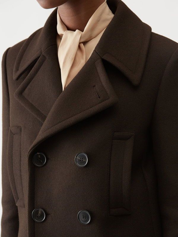 Saint Laurent Paris double-breasted peacoat in wool gabardine Size S / US 4 / IT 40 - 4 Thumbnail