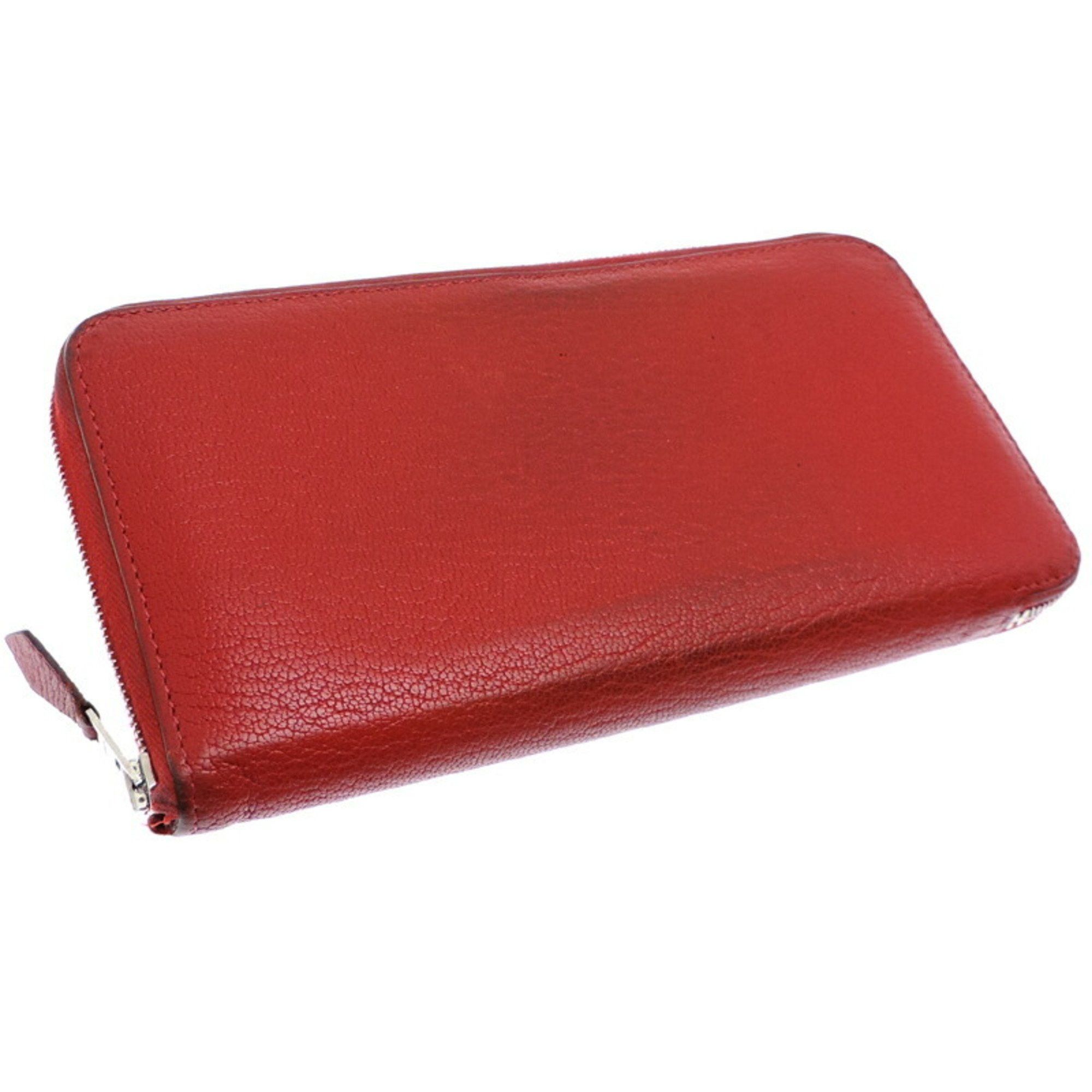 Hermes Hermes Azap Long □Q Stamp 2013 Made for Women and Men Wallet Chevre Red Size ONE SIZE - 3 Thumbnail