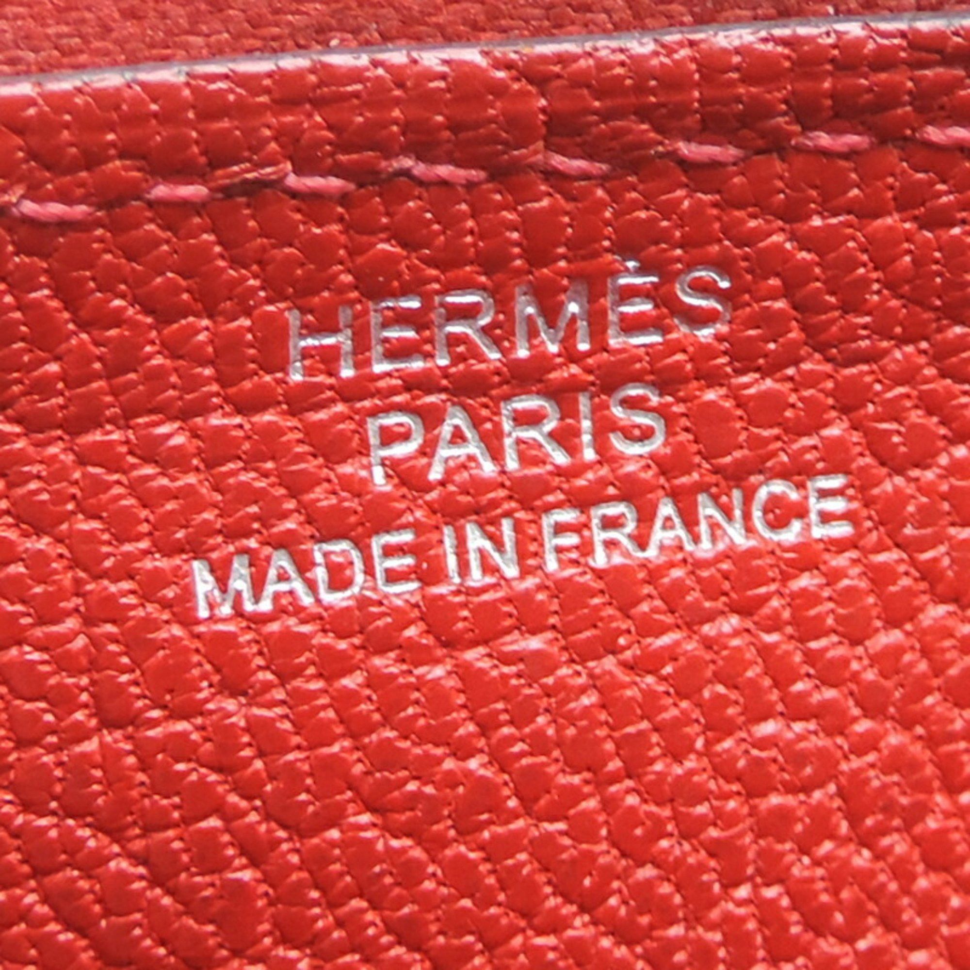 Hermes Hermes Azap Long □Q Stamp 2013 Made for Women and Men Wallet Chevre Red Size ONE SIZE - 7 Thumbnail