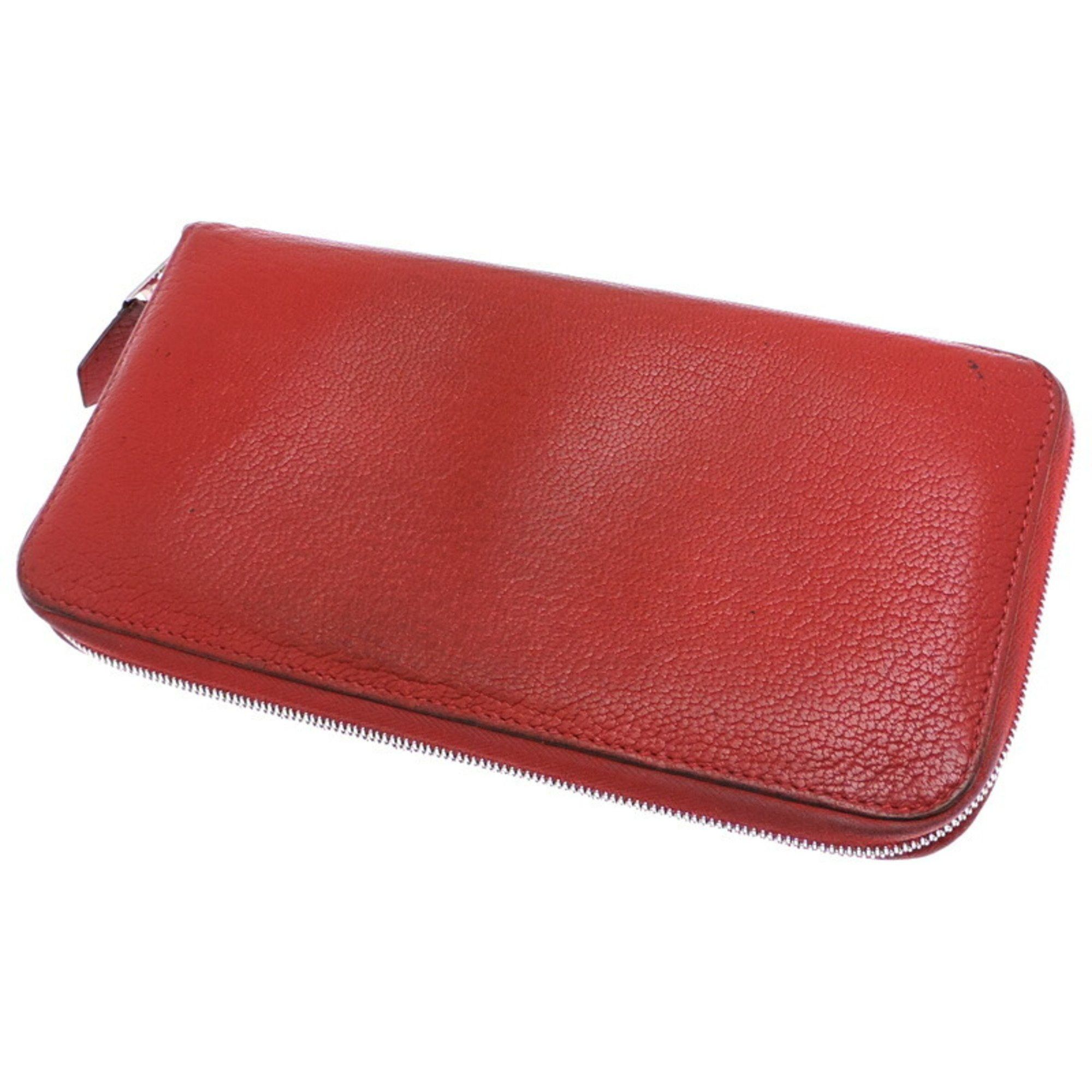 Hermes Hermes Azap Long □Q Stamp 2013 Made for Women and Men Wallet Chevre Red Size ONE SIZE - 4 Thumbnail