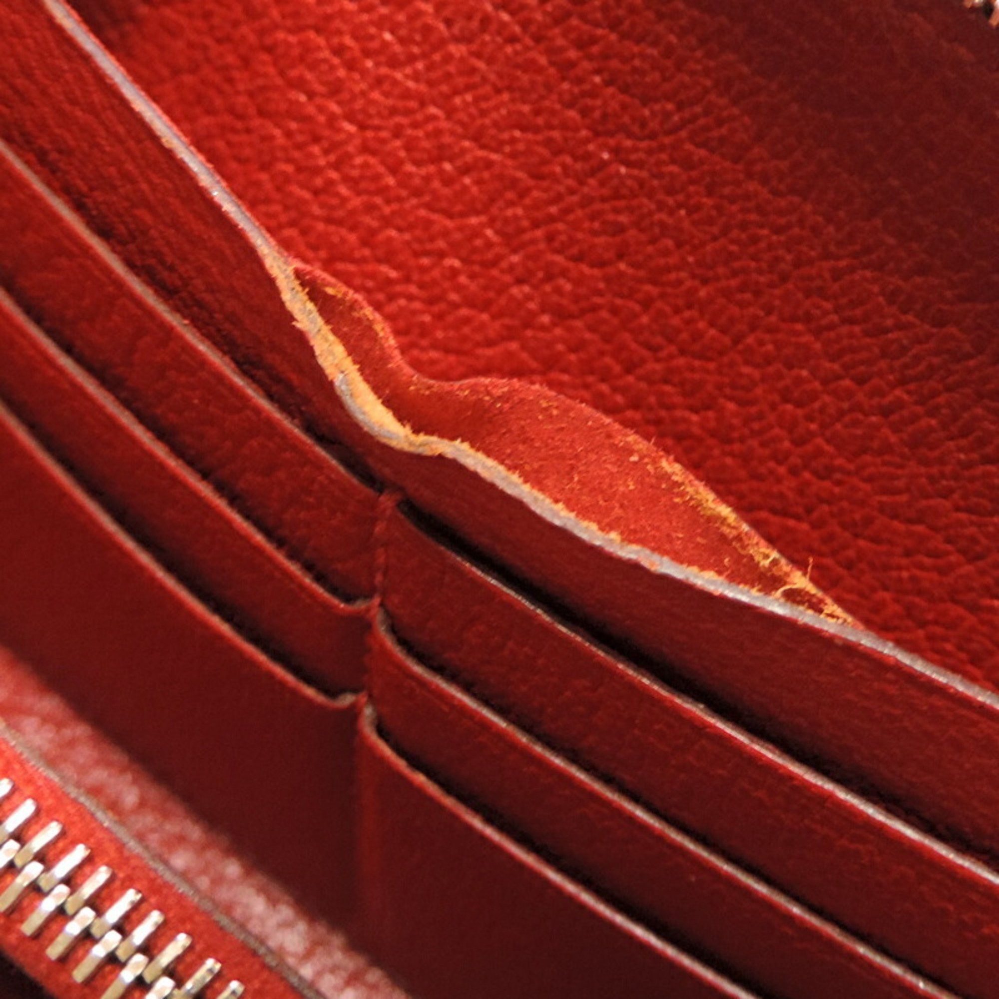 Hermes Hermes Azap Long □Q Stamp 2013 Made for Women and Men Wallet Chevre Red Size ONE SIZE - 9 Thumbnail